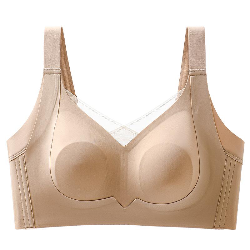 Rabbit ears breathable non-marking anti-gravity comfortable lift shows small anti-sagging breast no steel ring breasted bra