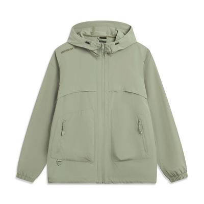 Li Ning Серия для улицы Спортивный повседневный Простой однотонный Худи на молнии Свободный Модный Универсальный Ветровка Унисекс Верхняя одежда AFDVF47-5