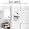 Door Knob with Lock Stainless Steel Front Door Lock Set Single Head Copper Lock Core 3-bar Locking