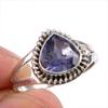Натуральный драгоценный камень иолит, ручная работа, серебряное ювелирное кольцо 925 пробы, размер 5,5 Q4N18