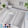 3 Pcs Bathroom Mat Set Non-slip Toilet Carpet Memory Foam Absorbent Bathroom Floor Mats Shower Rug Home Decor Waterproof Footpad