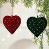 Бархатные елочные украшения Стразы Сердце Форма банта Подвесной декор для рождественской елки Витрина и Фермерский дом DIY Поделки