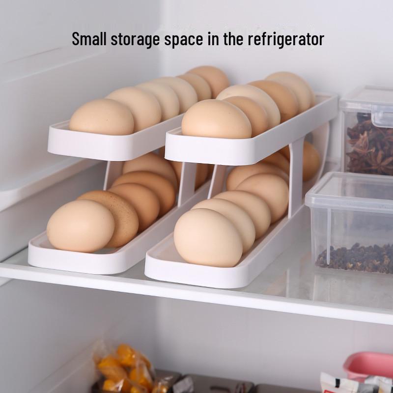 Компактный двухслойный автоматический держатель для яиц на дверь холодильника