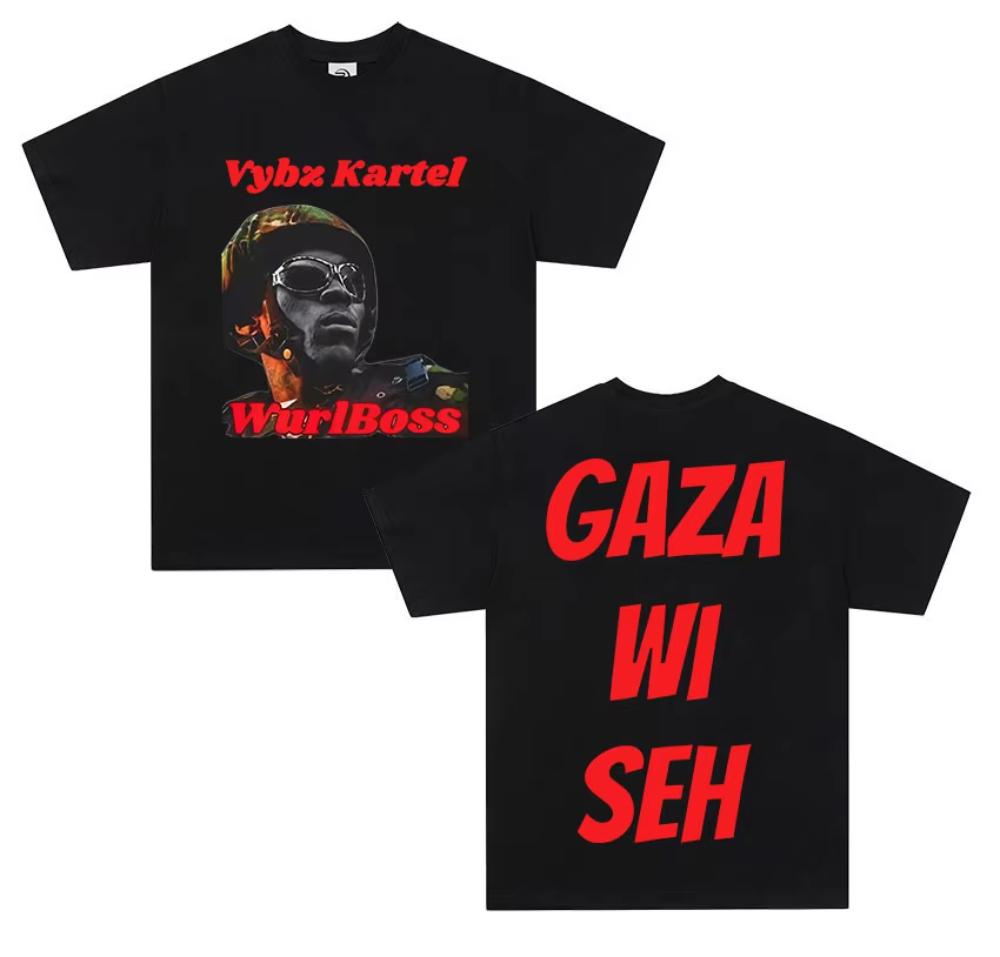 Rapper Vybz Kartelv New Album T Shirt Mens Fashion Hot Sale Cotton Tshirts Vintage Springsummer Short Sleeve Top Streetwears
