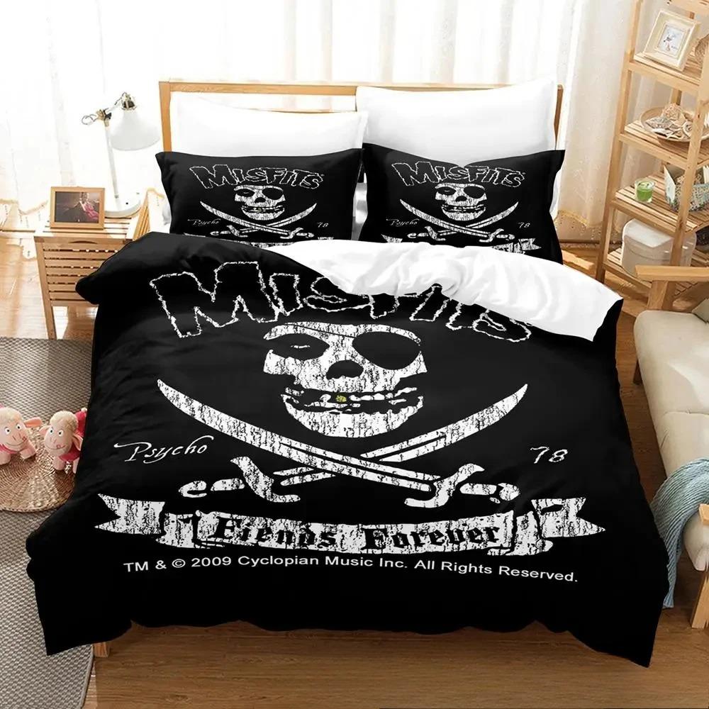 3D Print The Misfits Glenn Danzig Bedding Set Boys Girls Twin Queen King Size Duvet Cover Pillowcase Bed Boys Adult