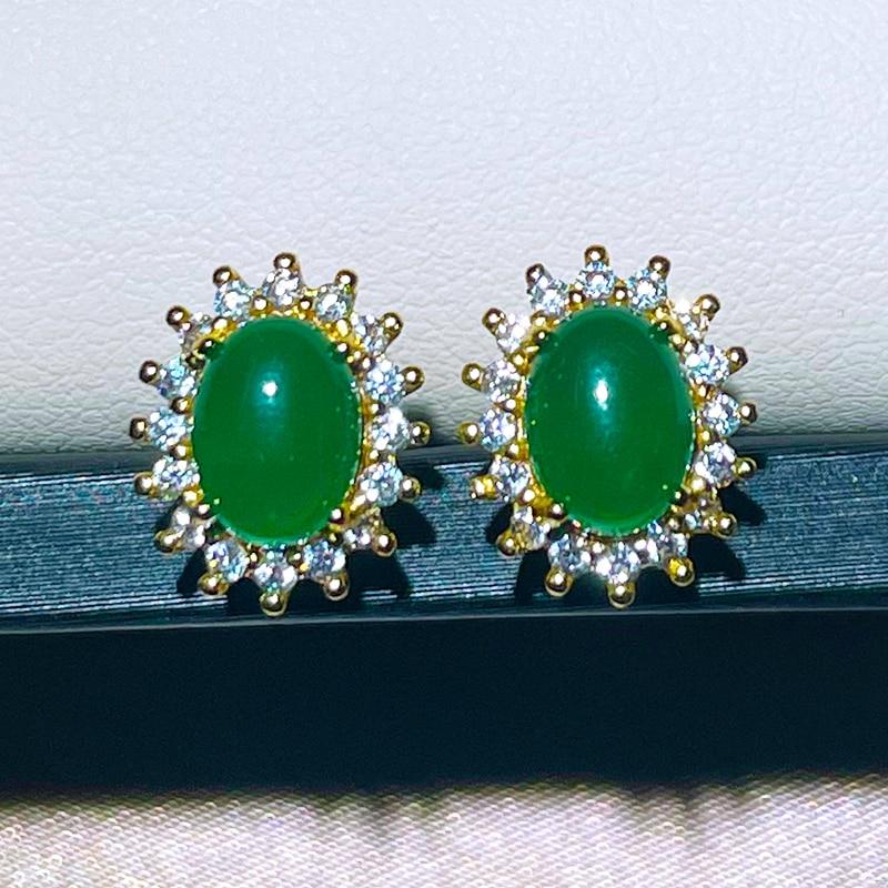 BELLA BOX Классические серьги-гвоздики с овальной формой 5А циркон драгоценные камни свадьба помолвка женские ювелирные украшения подарок