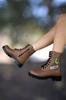 Men's Fashion Faux Leather Flat Heeled Booties Bootie Brown Unisex Boots Shoes
