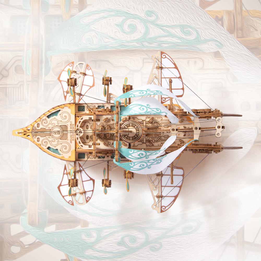DIY 3D Wooden Puzzle Fantastic Spaceship Popular Assembly Model A Birthday Gift for A Boy Steampunk Computer Room Decor Toys