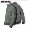 Мужская зимняя свободная пуховая куртка с воротником-стойкой, универсальная теплая утолщенная куртка