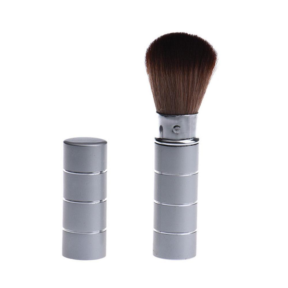 Fashion Metal Professional Facial Portable Blush Brush Makeup Tools Retractable