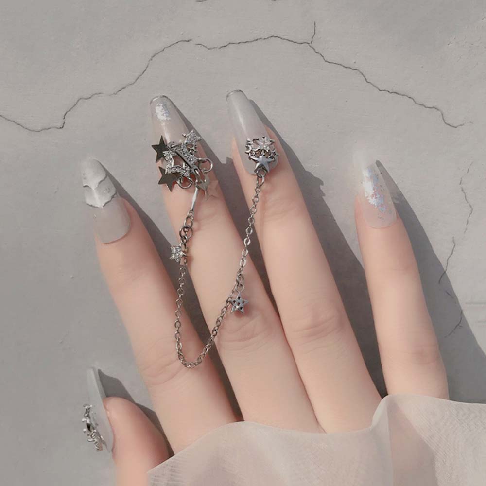 Luxury Pearl Star Chain Jewelry Bowknot  Nail Art DIY Nail Art Decorations Nail Rhinestones