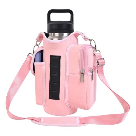 Магнитная сумка для бутылки с водой для спортзала, сумка для чайника с двухсторонним отделением, регулируемый ремень, сумка-слинг для фитнес-принадлежностей