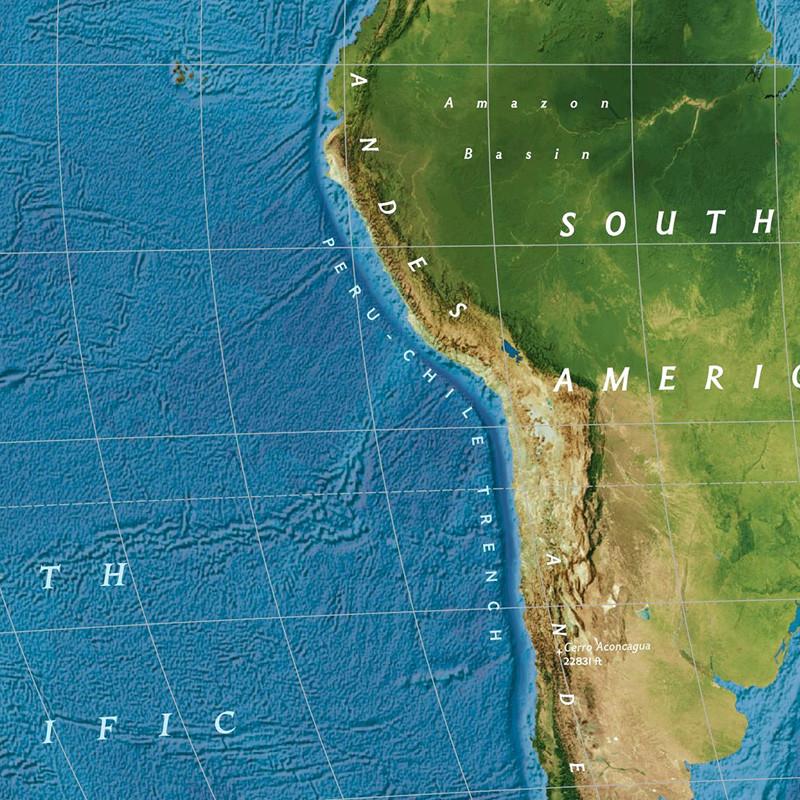 Полиэстер, Постер с рисунком карты мира и национальных флагов, Дорожные принадлежности/Обучение, Настенный декор карты мира