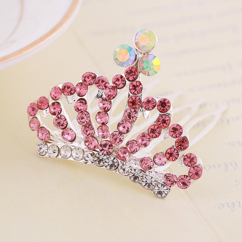 Kids' Rhinestone Crown Comb - Cute Princess Tiara Hair Accessory for Birthdays