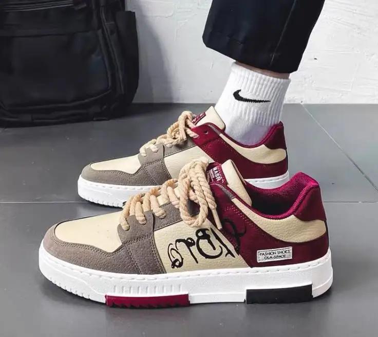 Дизайнерская обувь, мужские повседневные кроссовки на платформе, кроссовки на шнуровке, студенческие кроссовки, мужская вулканизированная обувь, Zapatillas Hombre