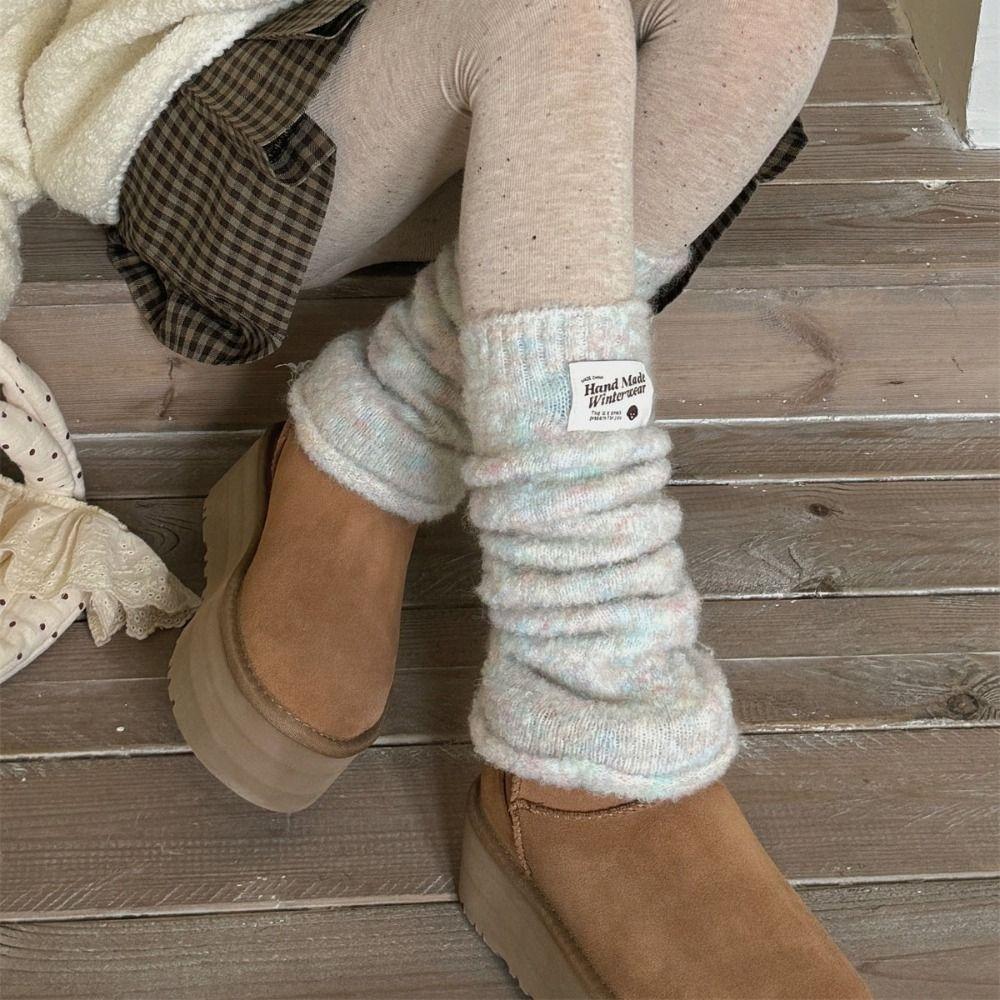 Winter Kintted Y2k Leg Warmers Soft Leg Warmer Women Fashion Plush Stockings Girls