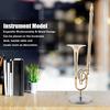 Miniature Trombone Replica with Stand and Case Gold Plated Instrument Model Musical Ornaments