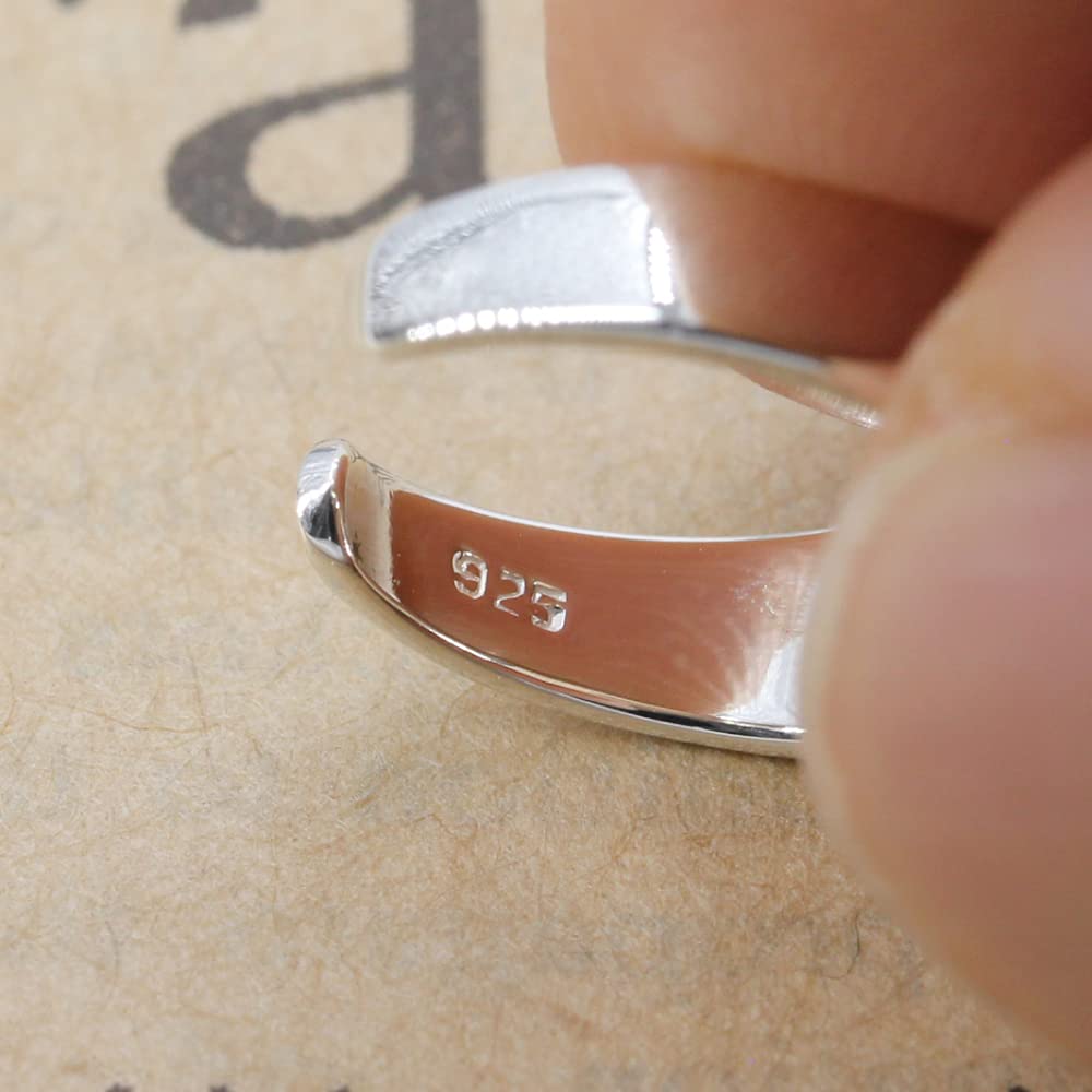 SANT BOLEN Toe Ring, 925 Sterling Silver, Adjustable Size, Simple Design, for Men and Women