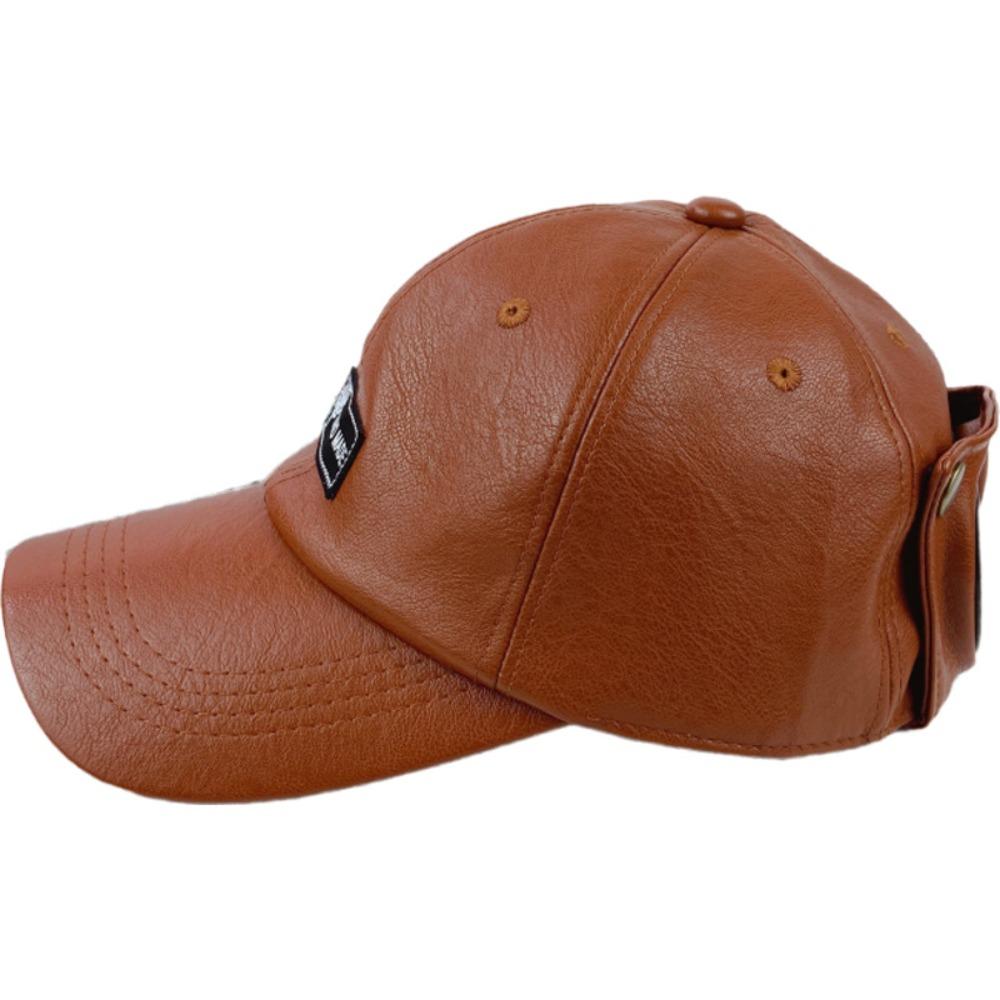 Simple PU Leather Sunglasses Hat Personality Streetwear Peaked Cap Korean Style Handsome Pilot Glasses Hat Women