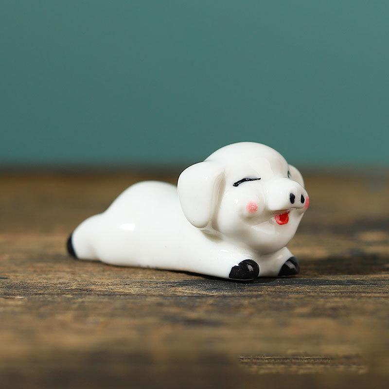 Мини-милые животные, кисть для рисования, подставка для ручек, керамические украшения, держатель для ручек для китайской каллиграфии, подушка для ручек, новинка