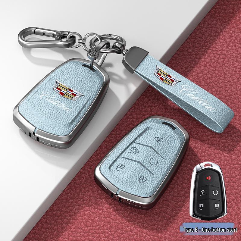 Кожаный чехол для ключа для Cadillac XT5/CT6/XT4/XTS и ATSL – Унисекс-дизайн с пряжкой
