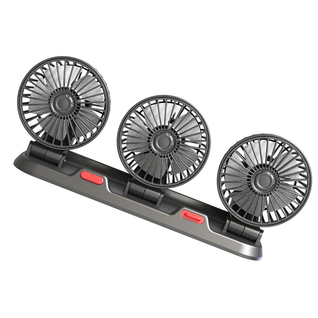 3 Heads Car Fan Portable Air Cooling Fan Silent Electric Fan 360 Degrees  Rotation with 2 Wind Speed Phone Number