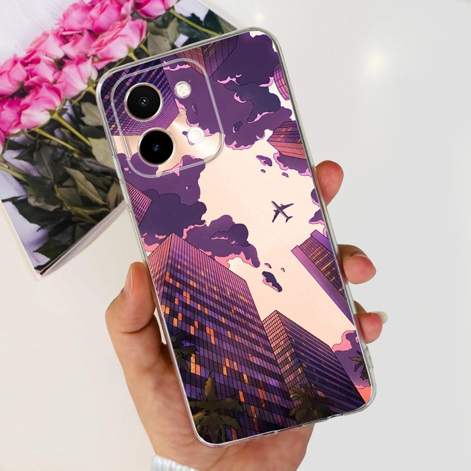 Для Vivo Y28 4G Чехол V2352 Милый Кот Панда Расписная Крышка Мягкий Силиконовый Чехол для Телефона Для Vivo Y28 Y 28 VivoY28 4G Funda 6.68'' Coque