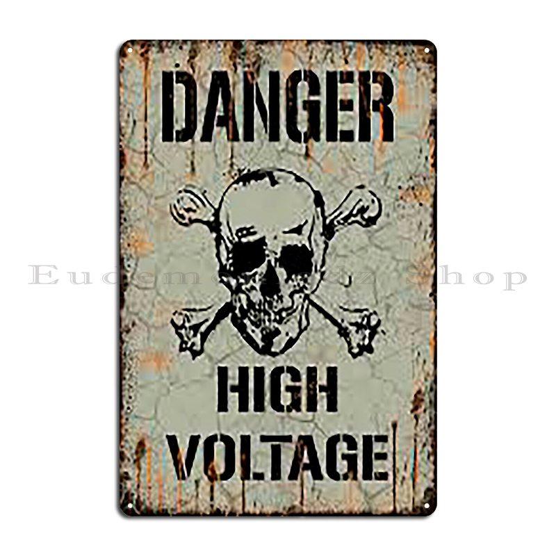 Funny High Voltage Electrical Workstation T Shirt Danger High Voltage Cordmarcos Metal Sign Living Room Custom Tin Sign Poster