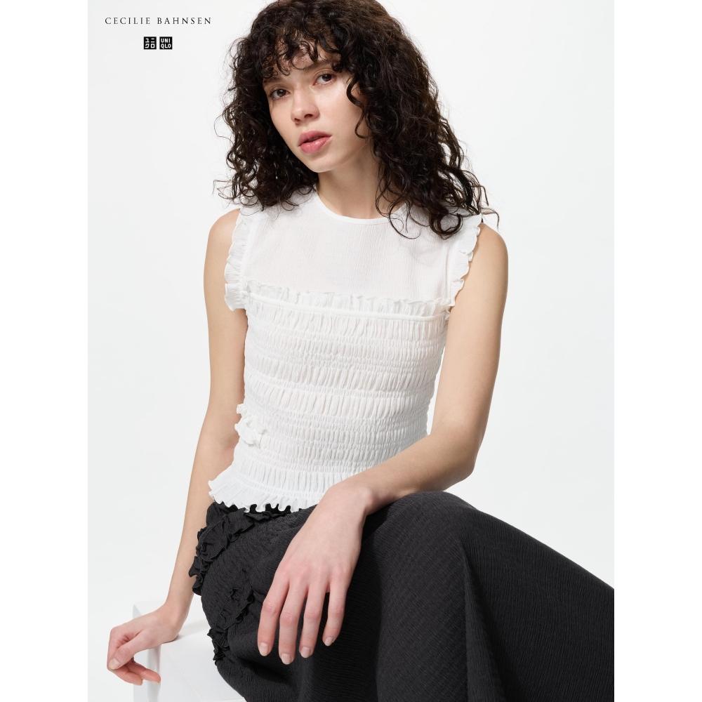 Uniqlo Япония Складки Футболка без рукавов