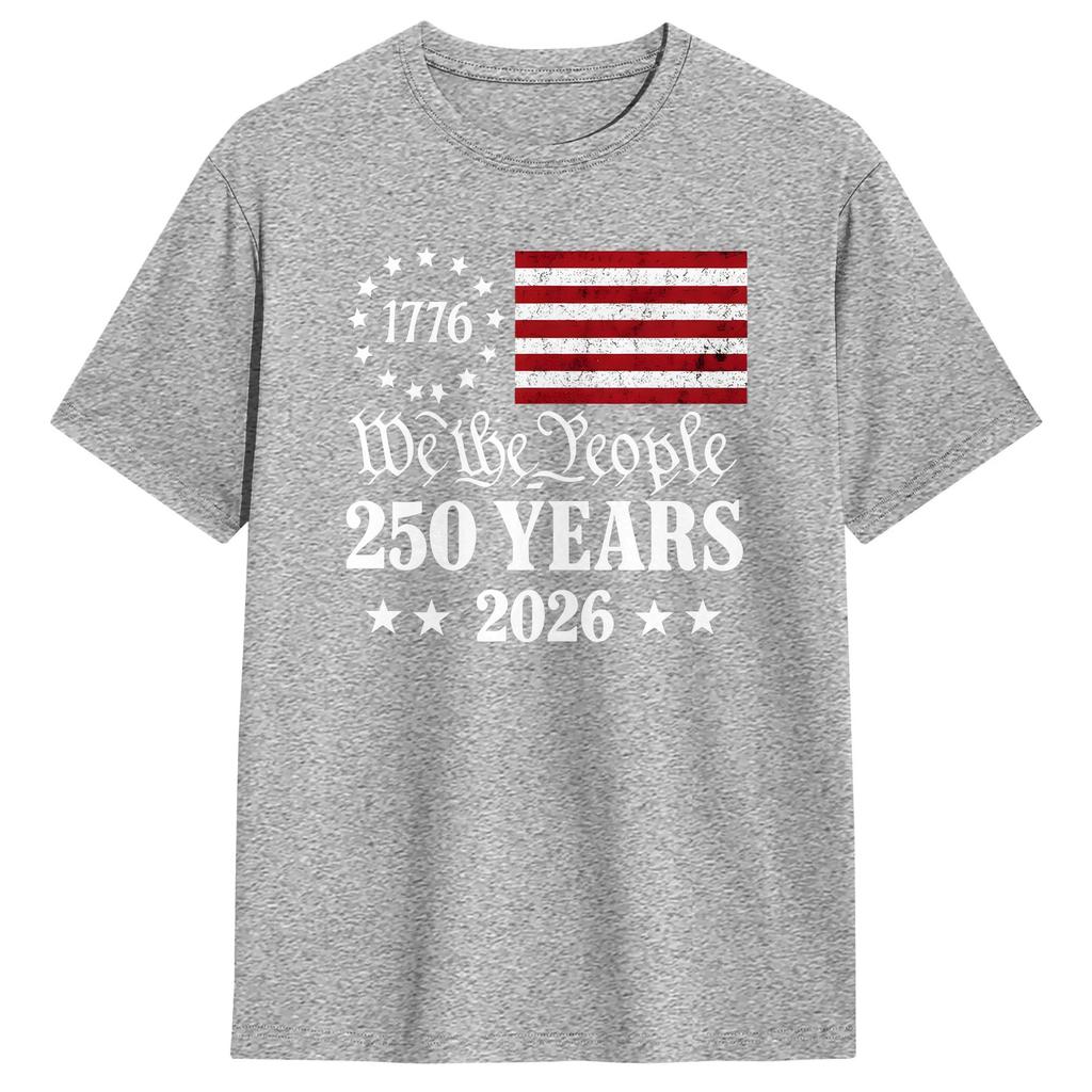 US 250Th Anniversary TShirts Unisex Vintage 100 Cotton Tee Shirt Crew Neck Short Sleeve T Shirts Plus Size Clothes