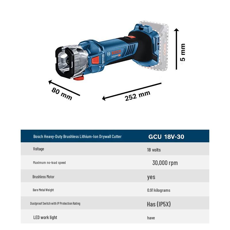Bosch 18V Brushless Gypsum Board Cutter CN plug (adapter included)