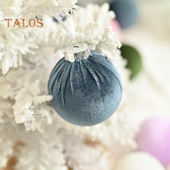 15 Pcs Velvet Christmas Balls Shatterproof Flocked Xmas Tree Hanging Ball Ornaments Festive Home Party Baubles for Christmas Wedding
