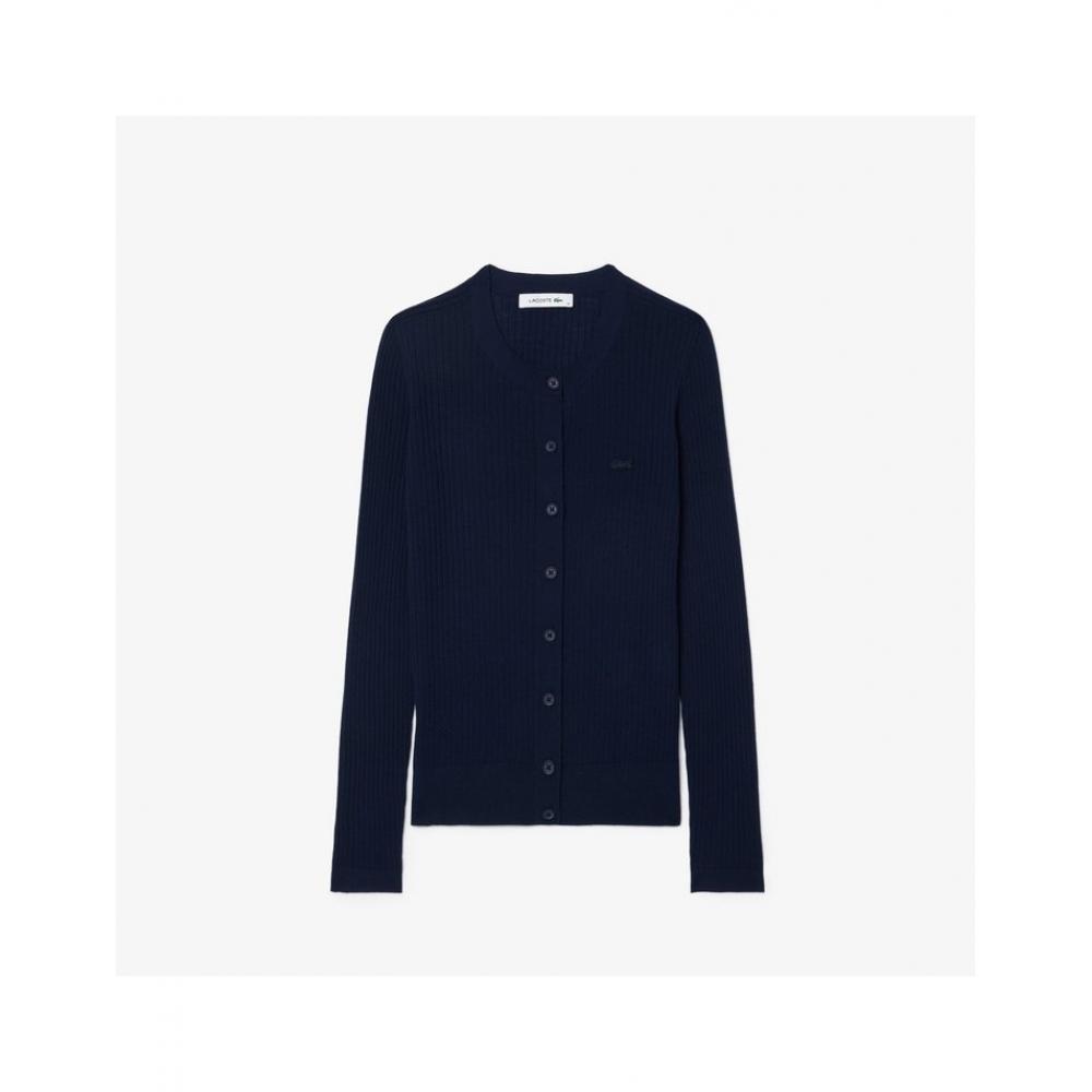 Lacoste Женский кардиган S Slim Fit с круглым вырезом и резинкой Af2560 54n 166