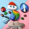 5 Pcs Painting Pebbles Natural River Rocks Smooth Unpolished Flat Pebbles for Kids Adults Painting Art DIY Crafting Garden Decor