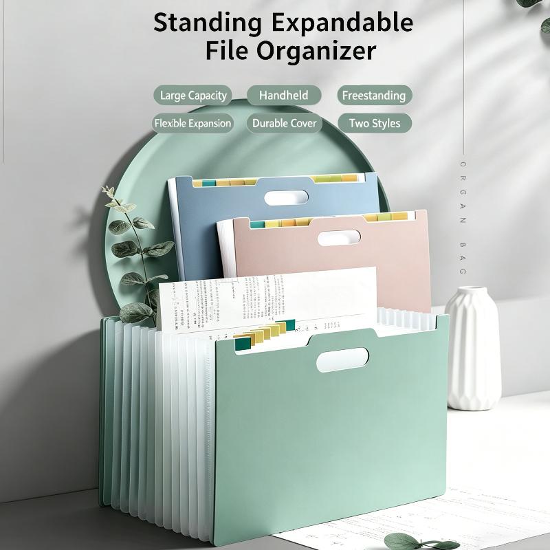 A4 Accordion File Organizer 13 Pockets Expanding Folder with Label Pocket for Office Desk School Supplies Home Storage