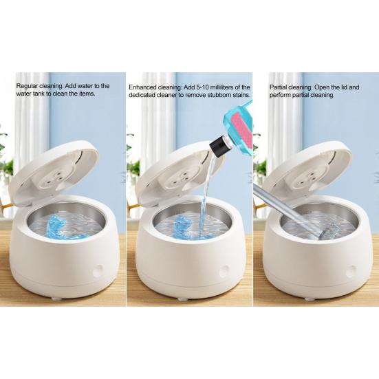 Ультразвуковой очиститель ретейнеров УФ Купол для чистки зубных протезов Машина для чистки зубных ретейнеров для ночных капп брекетов элайнеров зубная щетка ювелирные изделия