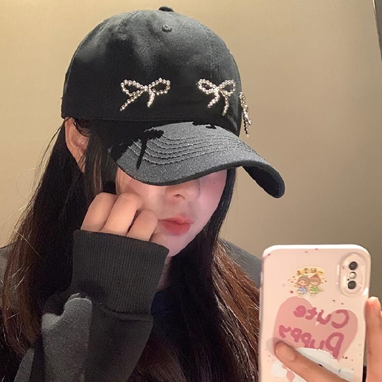 InsStyle Милая бейсболка Кепка с козырьком Прекрасный бантик Солнцезащитная шляпа Летняя спортивная шляпа