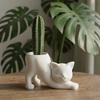 Декор статуэтка Ленивый Кот, 3D-печатный горшок-кашпо для суккулентов, Милый котенок, Креативный современный минималистичный цветочный горшок, Цветочный горшок-животное, Прекрасный