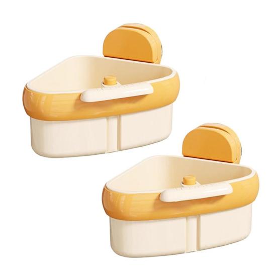 2Pcs Sink Strainer Baskets Large Capacity Automatic Dumping Simple Installation Suction Cup Sink Corner Racks for Kitchen