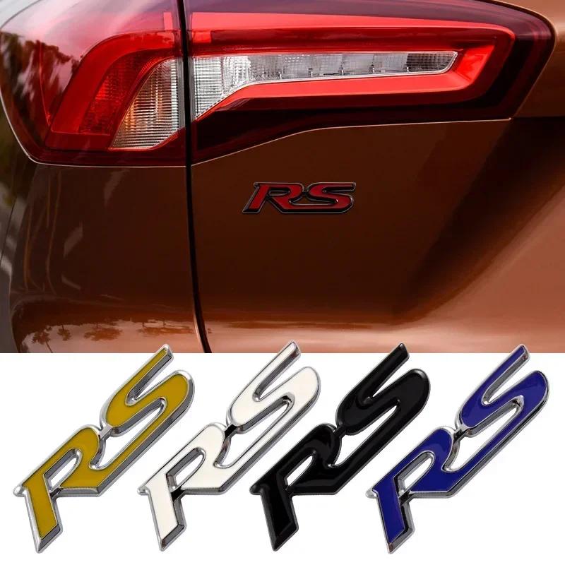 3D Metal RS Logo Emblem Rear Fender Trunk Badge Sticker For FIT Jazz Civic HRV Jade Front Grille Emblem Car Acceessories