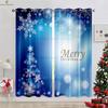 Рождественская елка снеговик колокольчик принт занавеска спальня гостиная ресторан новогоднее праздничное украшение для вечеринки подарок занавеска 2 шт.