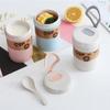 300 мл кофейные чашки с крышками, симпатичные, портативные, герметичные, многоразовые, для чая, сока, мыла, кружки, термос для еды, пшеничная соломинка, дорожная посуда для напитков