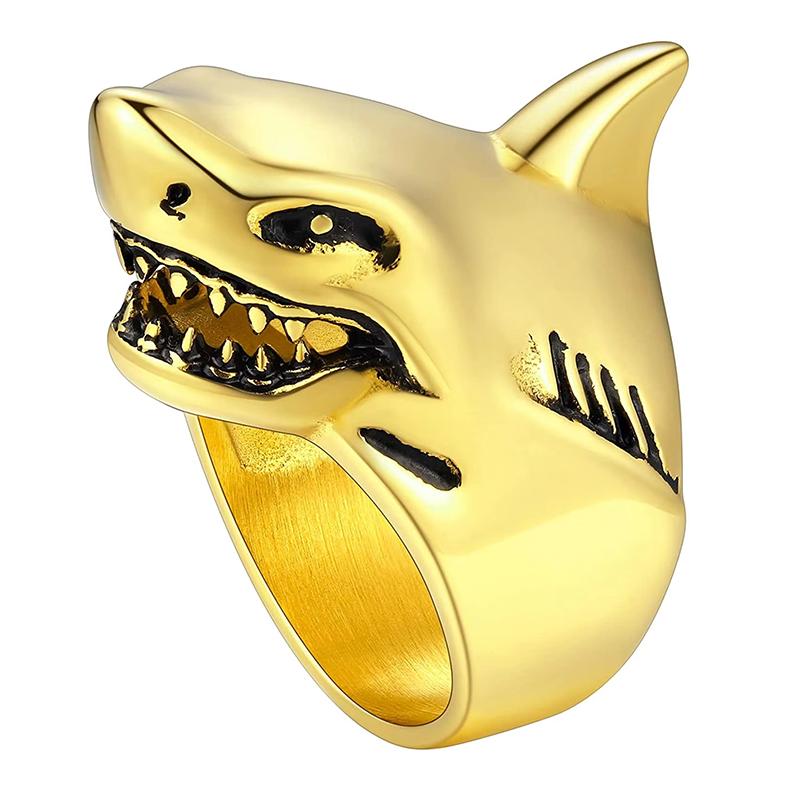 U7 Кольца из нержавеющей стали для мужчин, большие, с подвесками в виде птицы, козы, осьминога, акулы, змеи, кости, размеры 7-14, рок, панк, животные, череп, ювелирные изделия