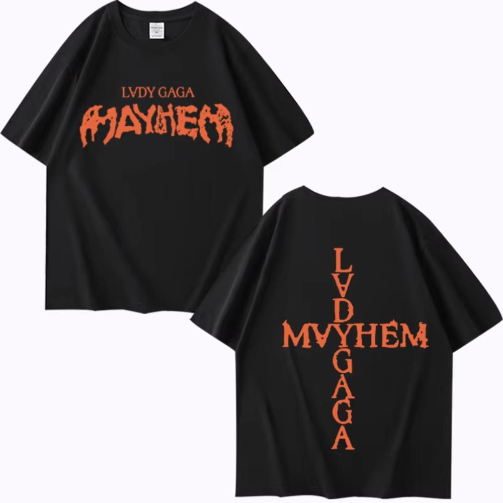 Футболка Lady Gaga Mayhem Новый Альбом Мужская Женская Оверсайз Хлопок Крутая Горячая Распродажа Короткий Рукав Летний Принт Унисекс Большие Размеры Топы