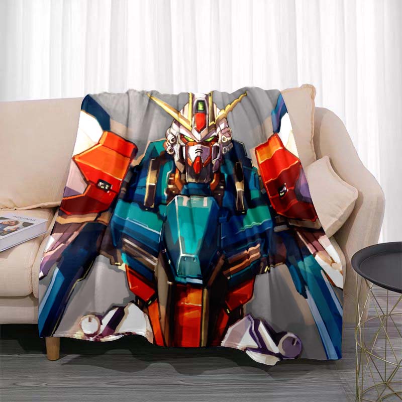 The Mobile Suit Gundam Cartoon Blanket Is Warm and Soft, Suitable for All Seasons, and Perfect for Home, Travel, and Picnics.