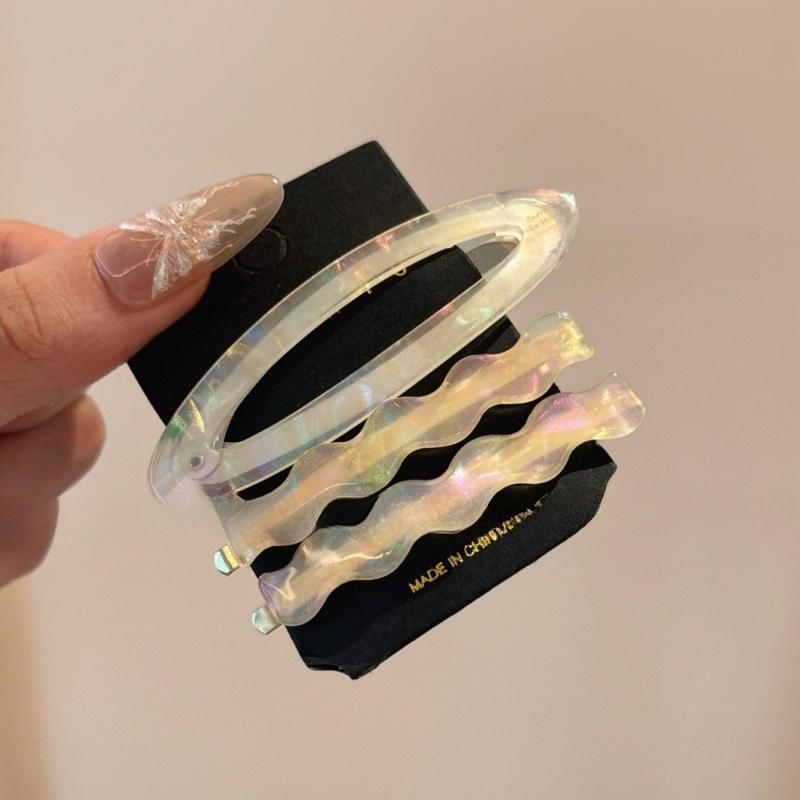 Summer Style Acetate Bb Hair Clips  Side Clips  Forehead Bangs Clips  Simple Semi-tied Hair  Straight Clips  Hair Clip Headwear