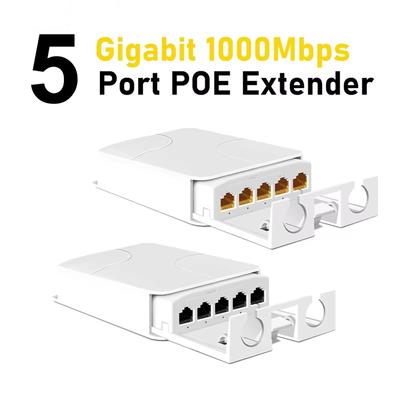 5-портовый 100/1000 Мбит/с POE-удлинитель 4-портовый репитер Наружный водонепроницаемый сетевой коммутатор IP55 VLAN 44-57 В для POE-камеры Wierless AP