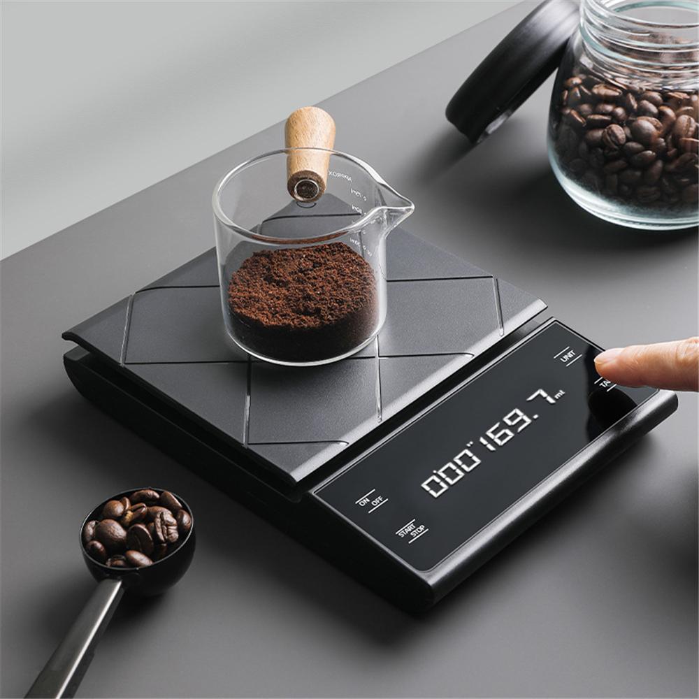Kitchen Food Scale LED Digital Electronic Scale Precision Coffee Scale with Timer Household Baking Scale 3KG/0.1g