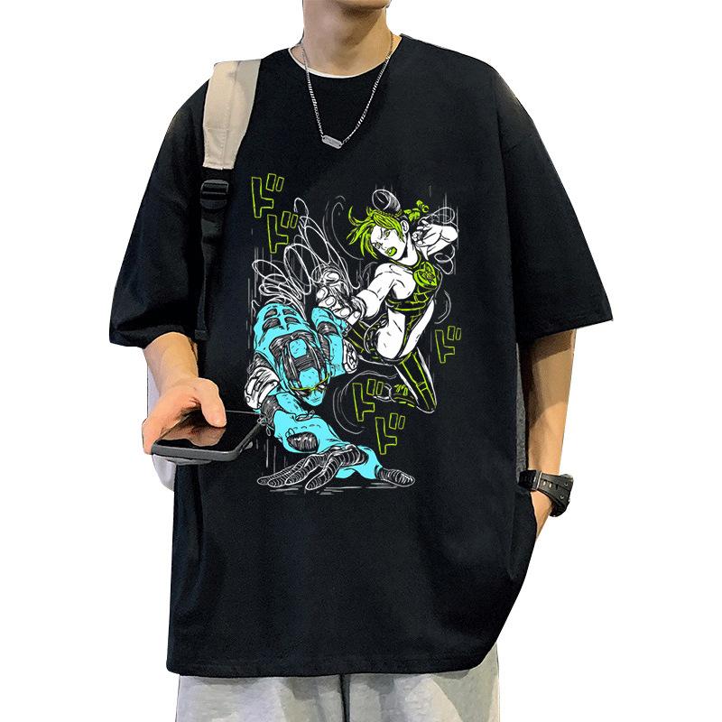 Vinegar Double Jojos Bizarre Adventure Anime Trend Tshirt Cotton Graphic Tee Unisex Unisex Summer Streetwear