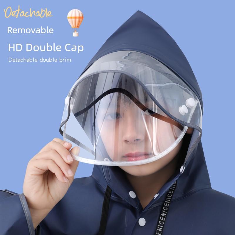 Cape-Style Kids Raincoat with Schoolbag for School